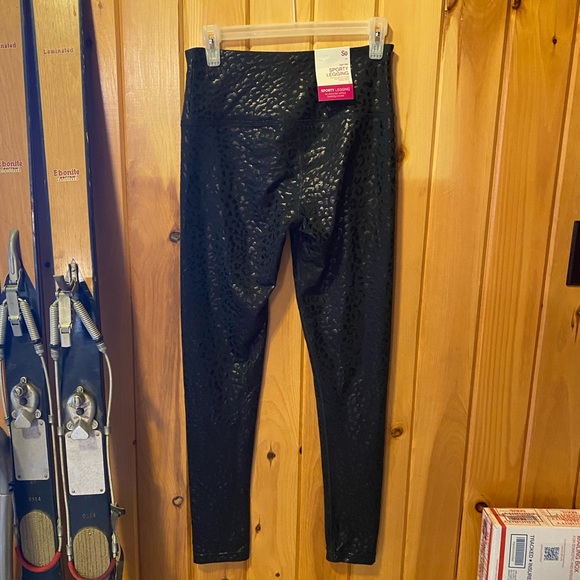 SO High Rise Sporty Legging Women’s Black Leopard Print - Picture 3 of 6